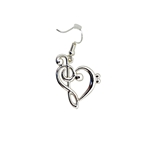 Aim/Albert Elov Silver G-Clef Heart Earrings