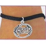 Music Gifts Cmp Music Staff Leatherette Bracelet