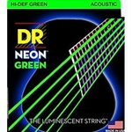 DR Music DR Neon Green Acoustic Strings