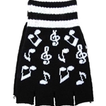 Aim/Albert Elov Fingerless Gloves - Black w/ white notes