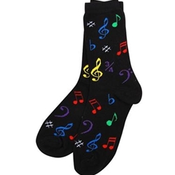 Aim/Albert Elov Socks - Black w/Colored Notes - Ladies